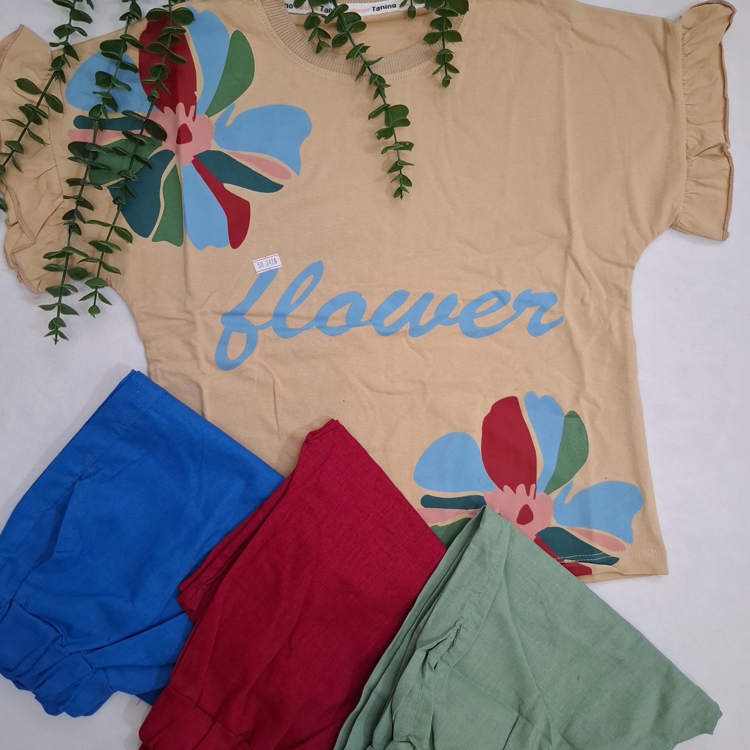 تیشرت شلوارک جیبدار flower