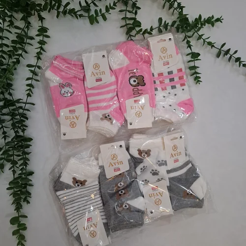 جوراب دخترانه طرح خرسی